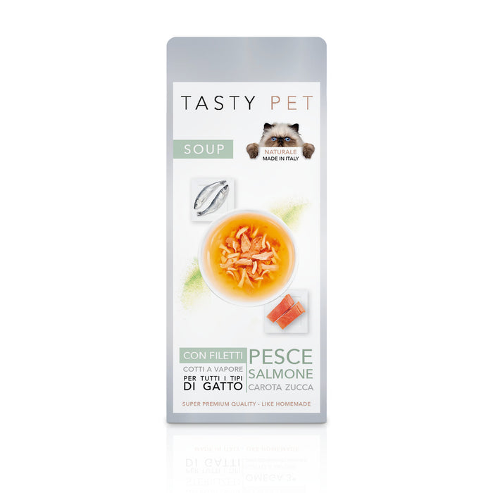 Tasty Pet Confezione di Alimento Complementare per Gatti - 3101 Soup di Pesce e Salmone