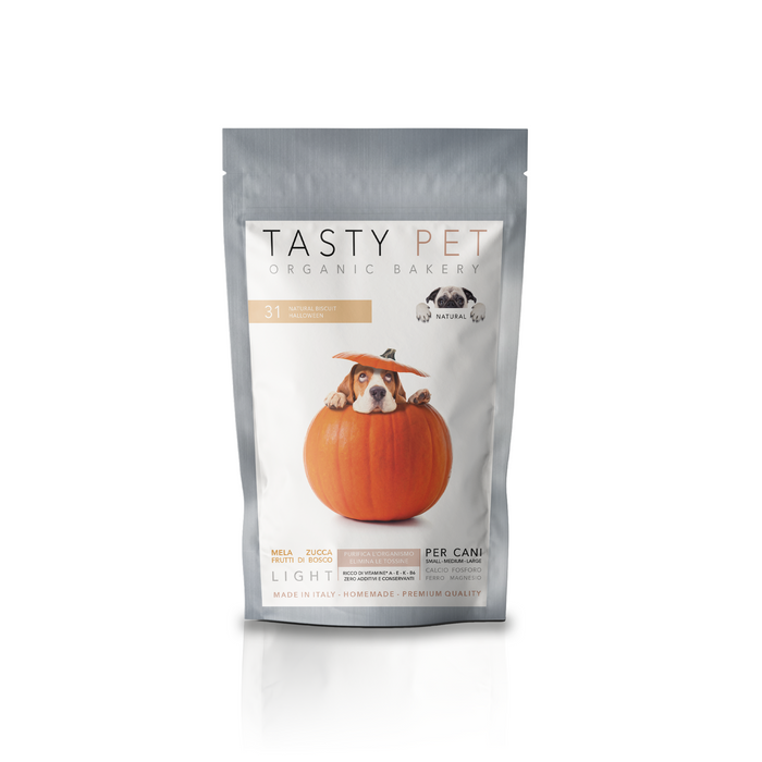 31 Natural Biscuit Halloween for Adult Dogs and Puppies with Salmon and Shrimps - 80g Biscuits